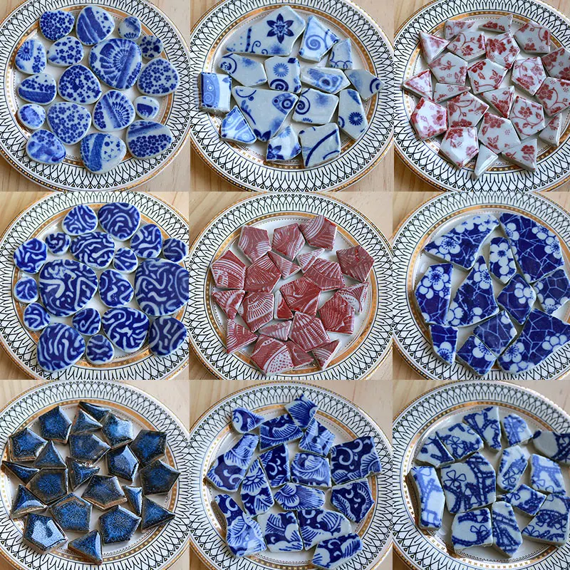 Ceramic Tile Blank - 100g ovale keramische mozaïektegels meerkleurig mozaïekstuk