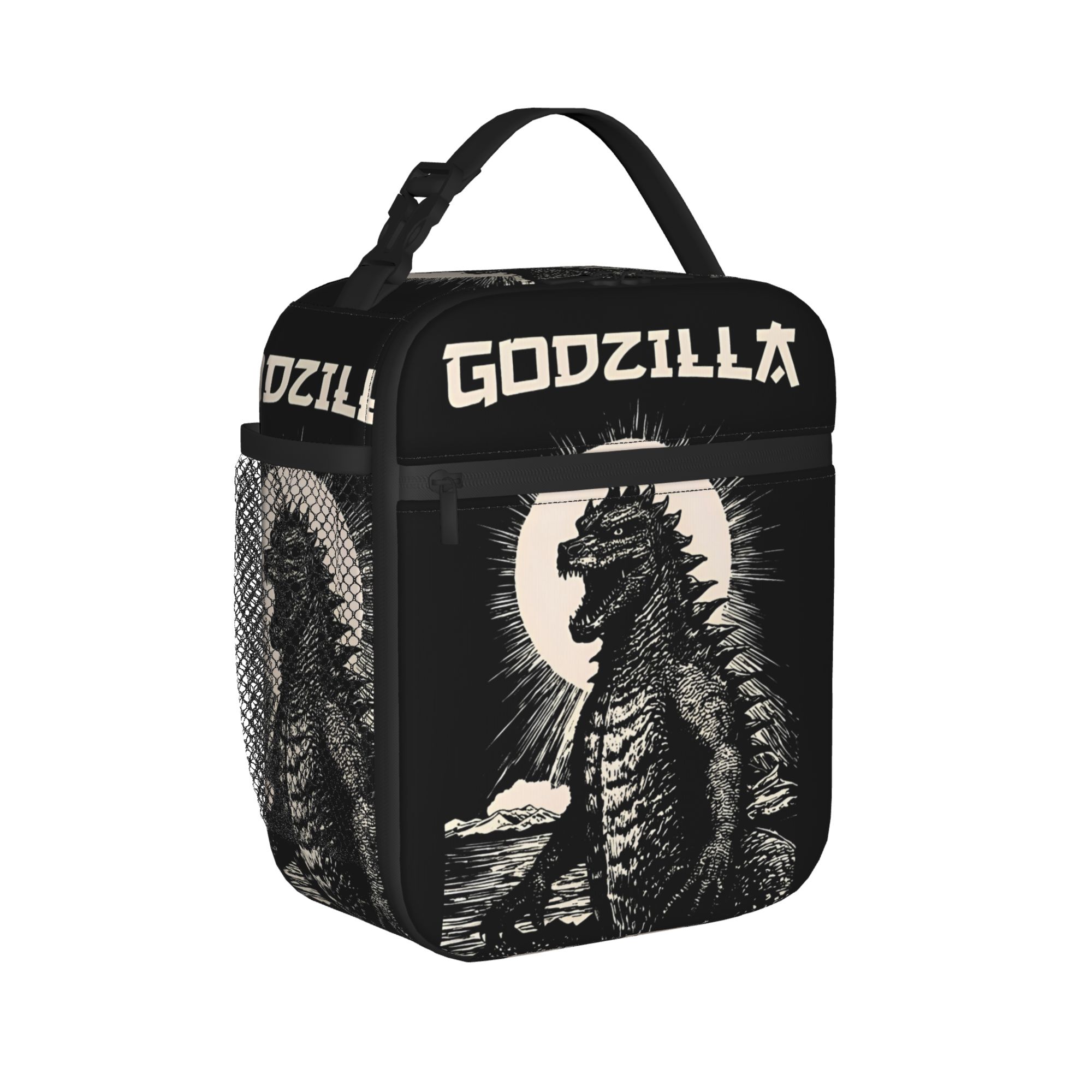 Tote Bag Sublimation - Great Wave Godzillaed geïsoleerde lunchtas Lekvrije