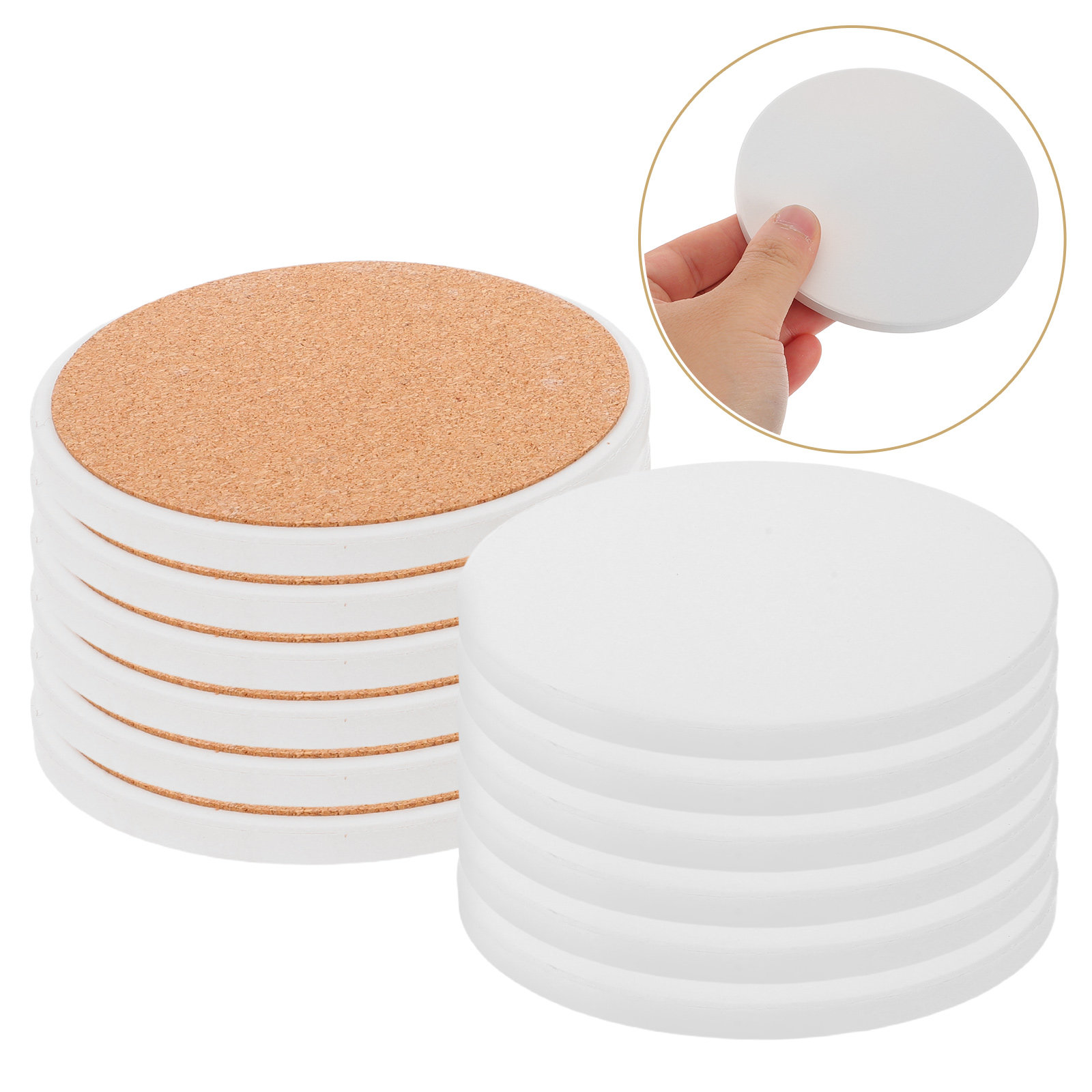 Coaster Sublimation Blank - 12 stuks sublimatieonderzetters blanco witte ronde