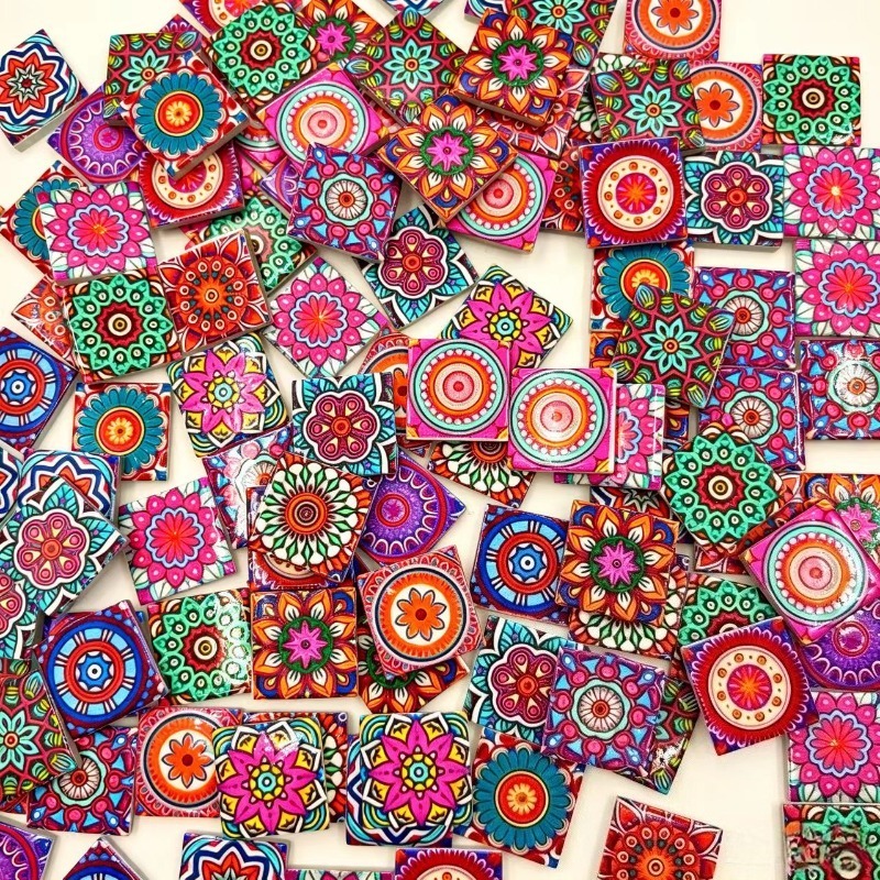 Ceramic Tile Blank - Mandala Print Keramisch Mozaïek 150/300g per