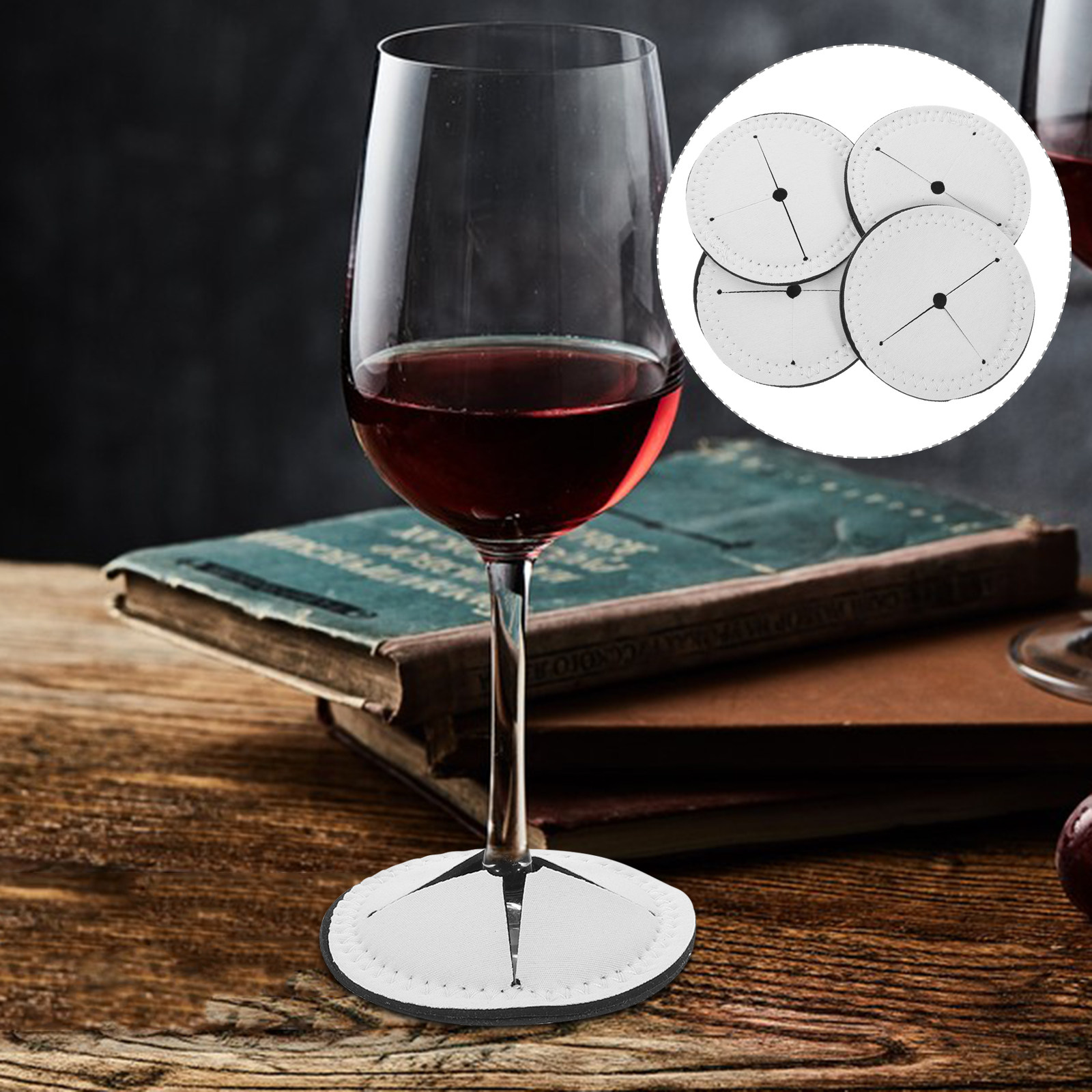 Coaster Sublimation Blank - 4 stuks blanco sublimatie-onderzetters, ronde hitteoverdracht