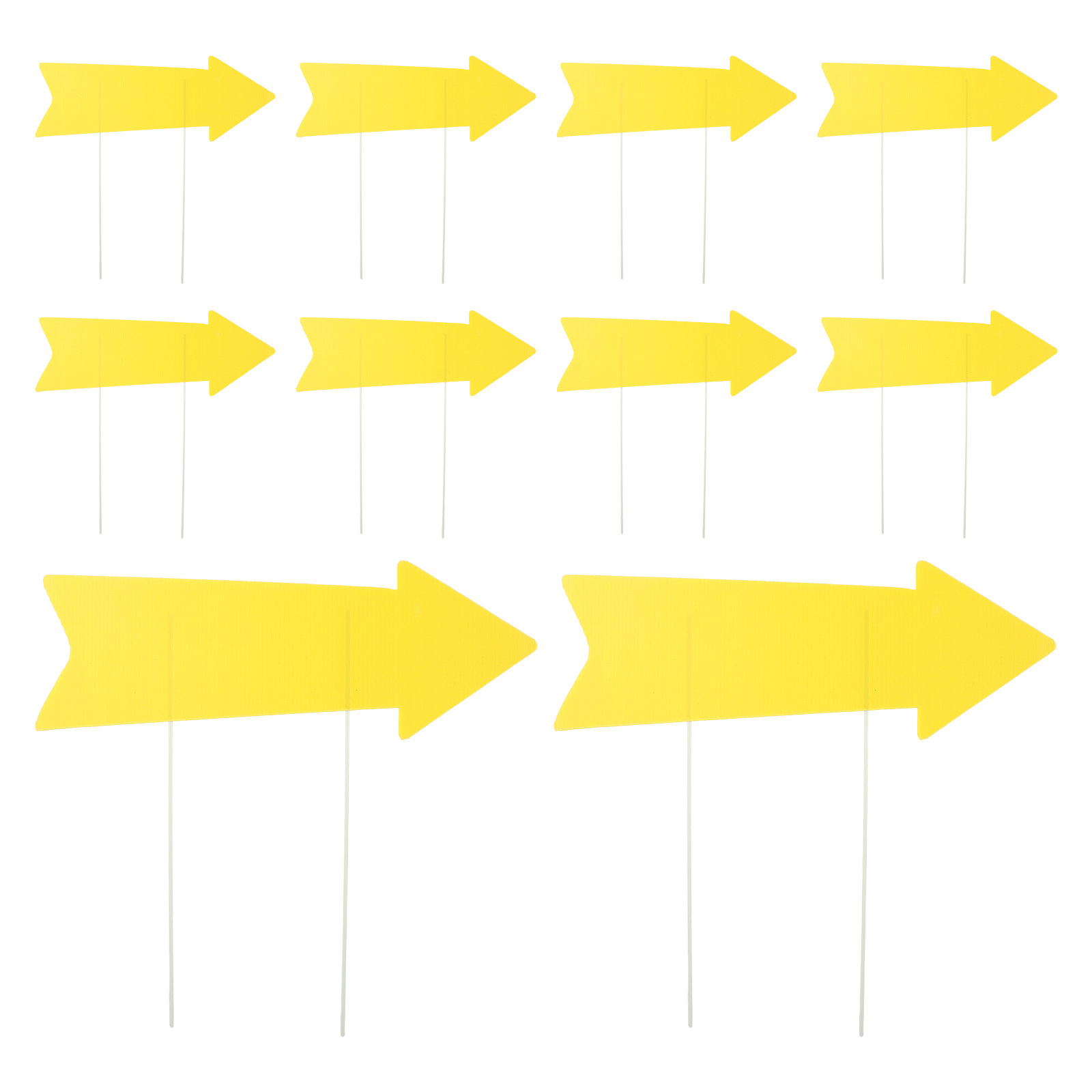 Yard Sign Blank - 10 stuks lege pijl-vormige tuinborden, geel,