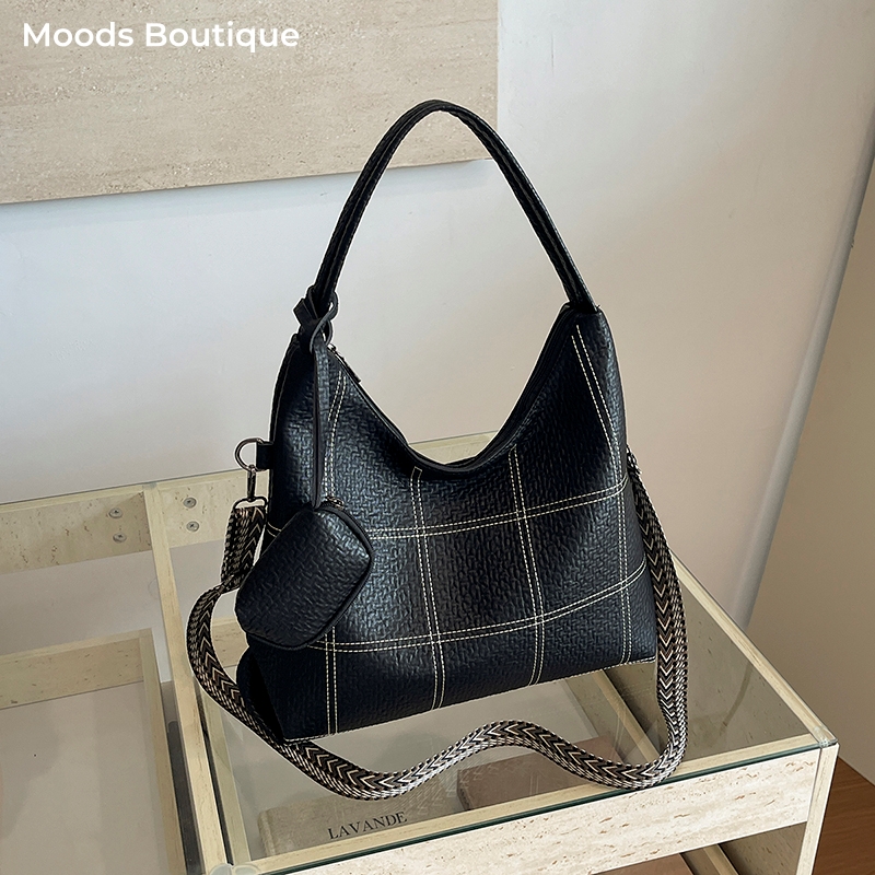 Tote Bag Sublimation - Ruime dames hobo tas zwart met